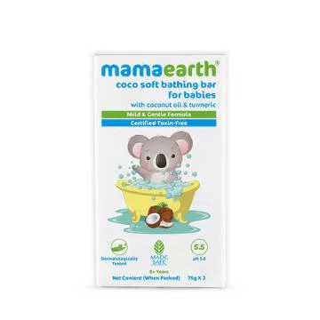 Mamaearth Coco Soft Bathing Bar For Babies Ph 5.5, With Coconut Oil & Turmeric