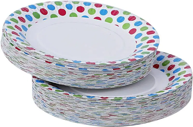 Origami Plain Paper Plates Poly Coated