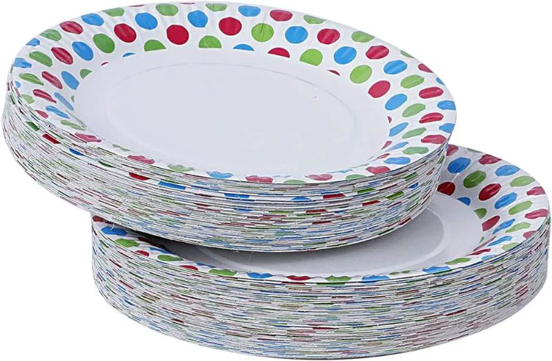 Origami Plain Paper Plates Poly Coated