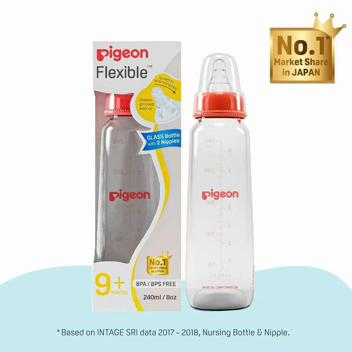 Pigeon Flexible Glass Bottle (9+Month)