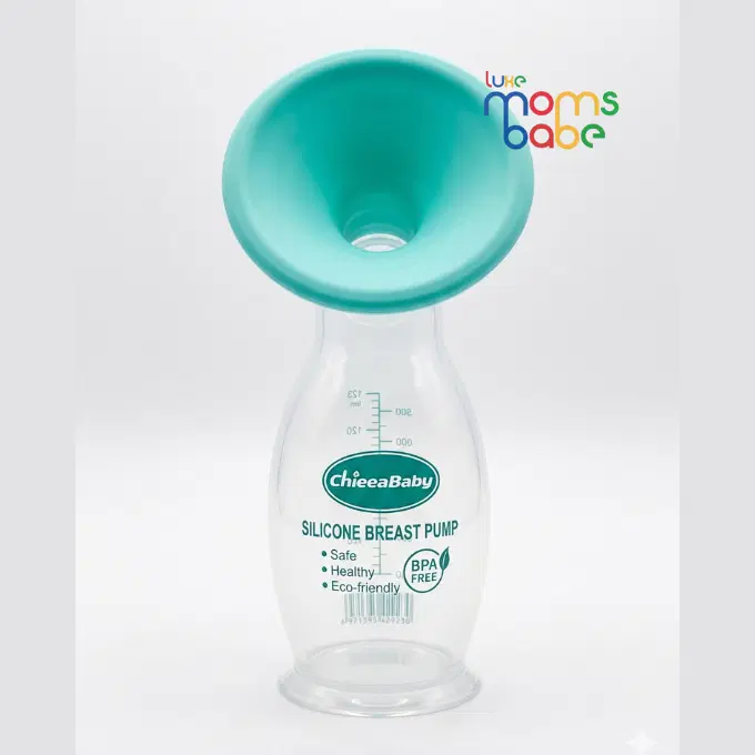 ChieeaBaby Silicone Manual Breast Pump with Milk Collection Bottle (BPA Free)