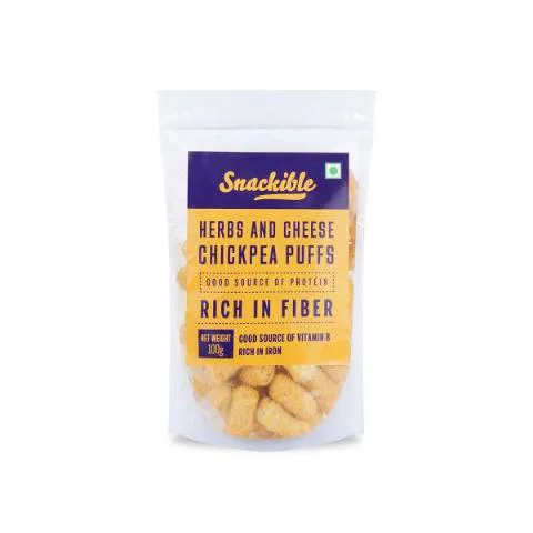 Snackible Herbs And Cheese Chickpea Puffs
