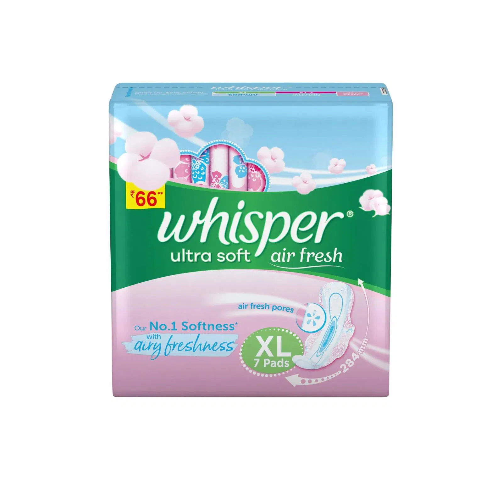 Whisper Ultra Soft Air Fresh Sanitary Pads XL