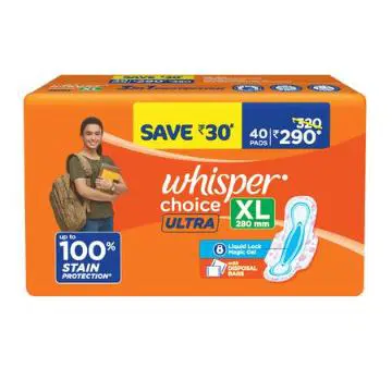 Whisper Choice Ultra Xl Wings Sanitary Pad
