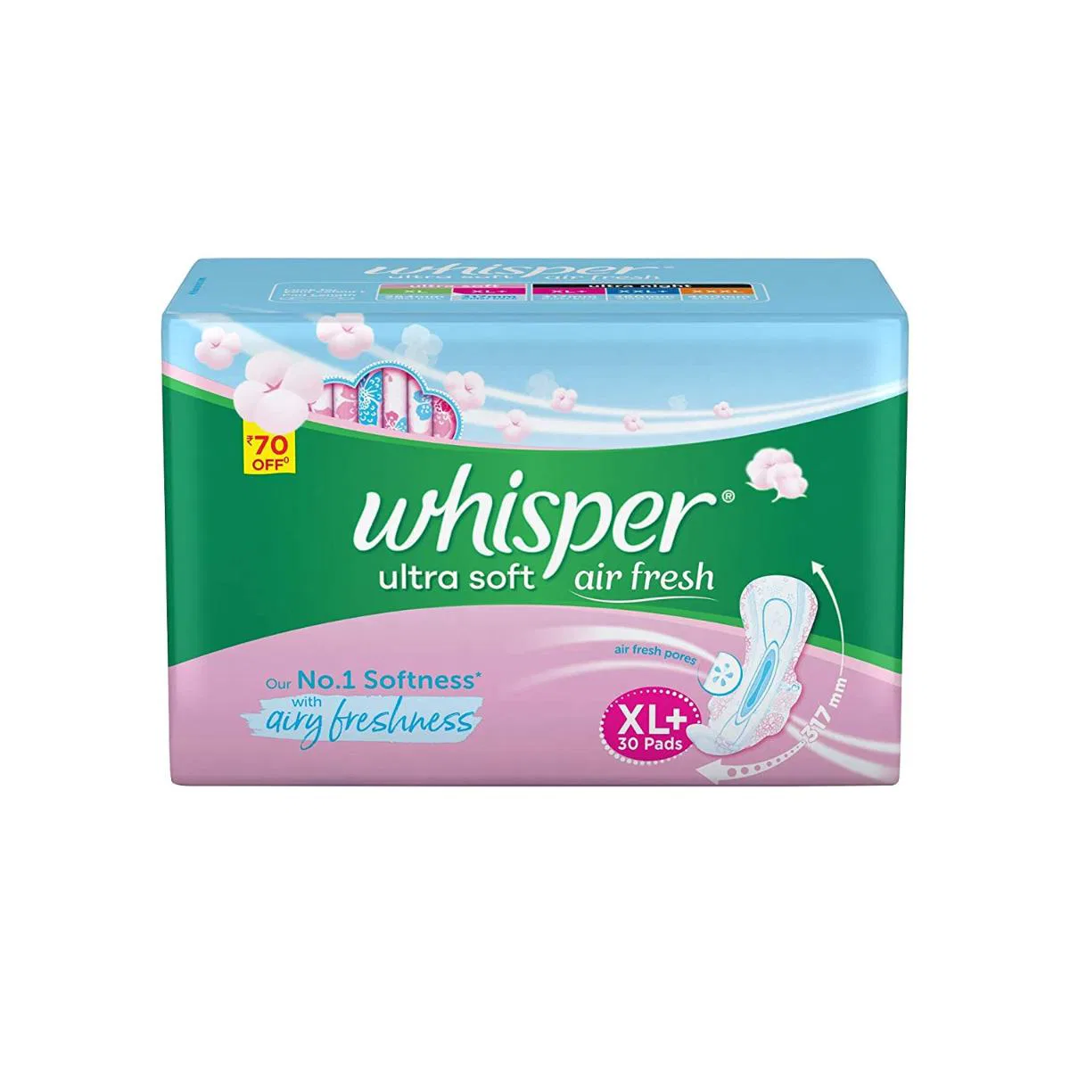 Whisper Ultra Soft Air Fresh Xl 30Pads