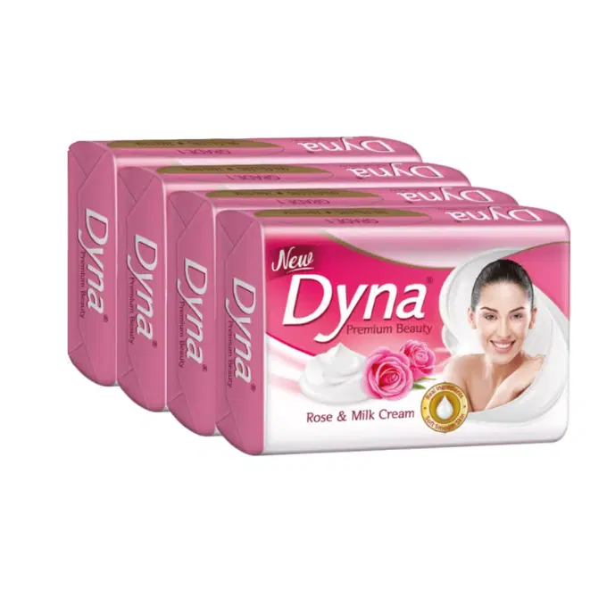 Dyna Premium Rose & Milk Cream Soap 125gm x 4