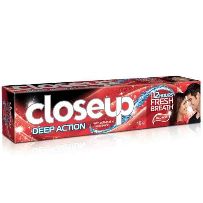 Closeup Red Hot Tooth Paste 