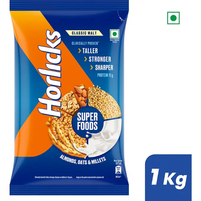 HORLICKS Nutrition Drink Pouch with Super Foods (1 kg)