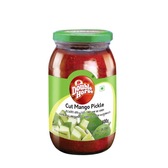 Double Horse Cut Mango Pickle Bottle 400g