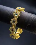3d flower mossinate polki bangles – image 4