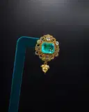 Aque polki mossinate pendant set – image 3