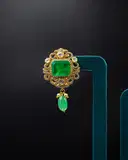Emerald Polki pendant set – image 3