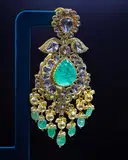 Emerald mossinate polki Heavy earrings – image 2