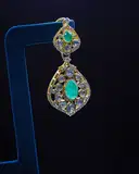 Emerald polki earrings – image 3
