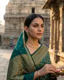 Green Kundan Earrings – image 3