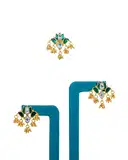 Green Kundan Kamalam pendant set – image 1