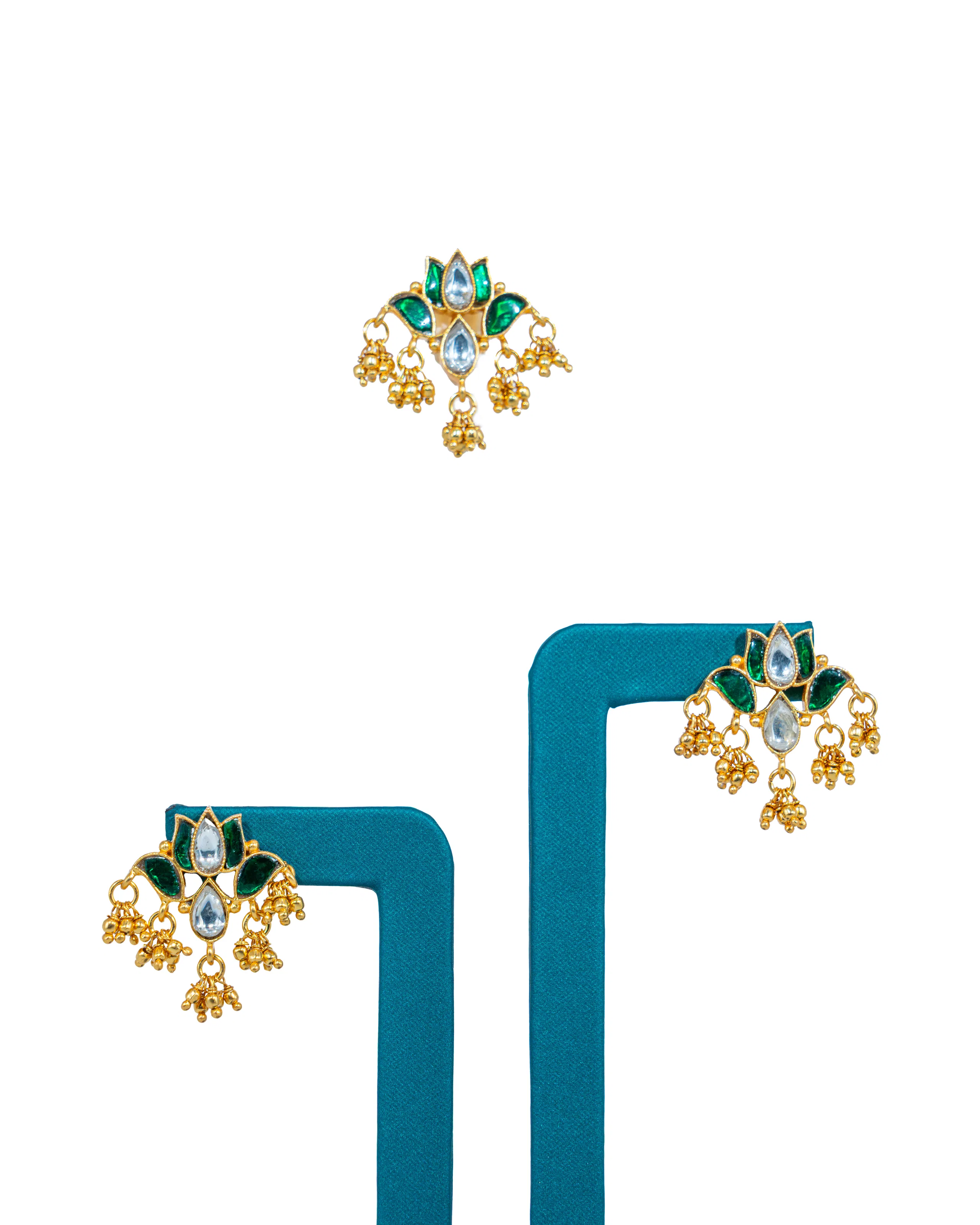 Green Kundan Kamalam pendant set