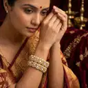 Kundan Pearl Bangles – image 2