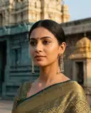 Kundan pearl peacock Danglers – image 3