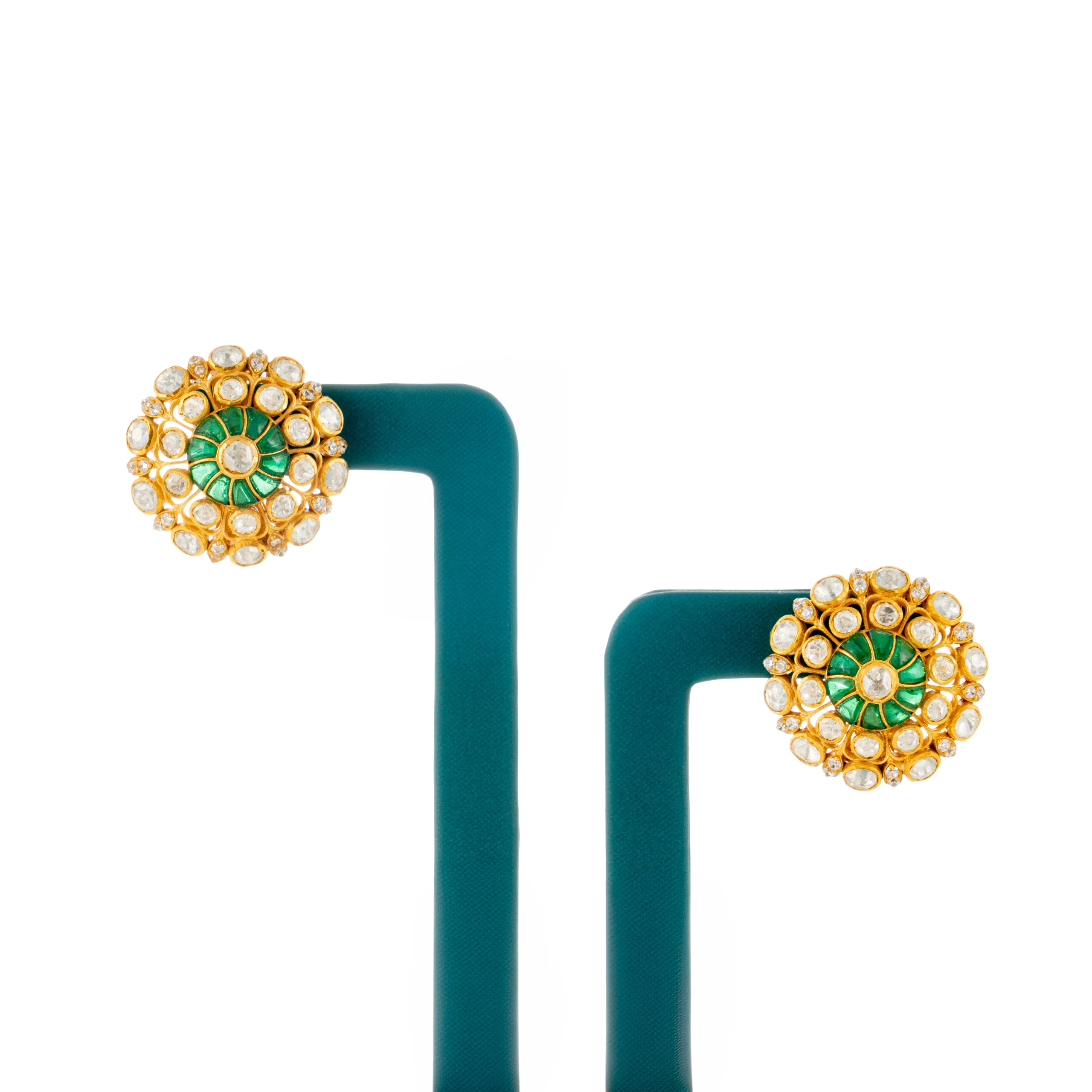 Mossinate Polki Studs