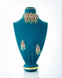 Mossinate Polki emerald Choker set – image 1