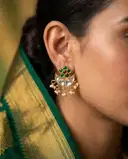 Multi colour Kundan Earrings – image 2