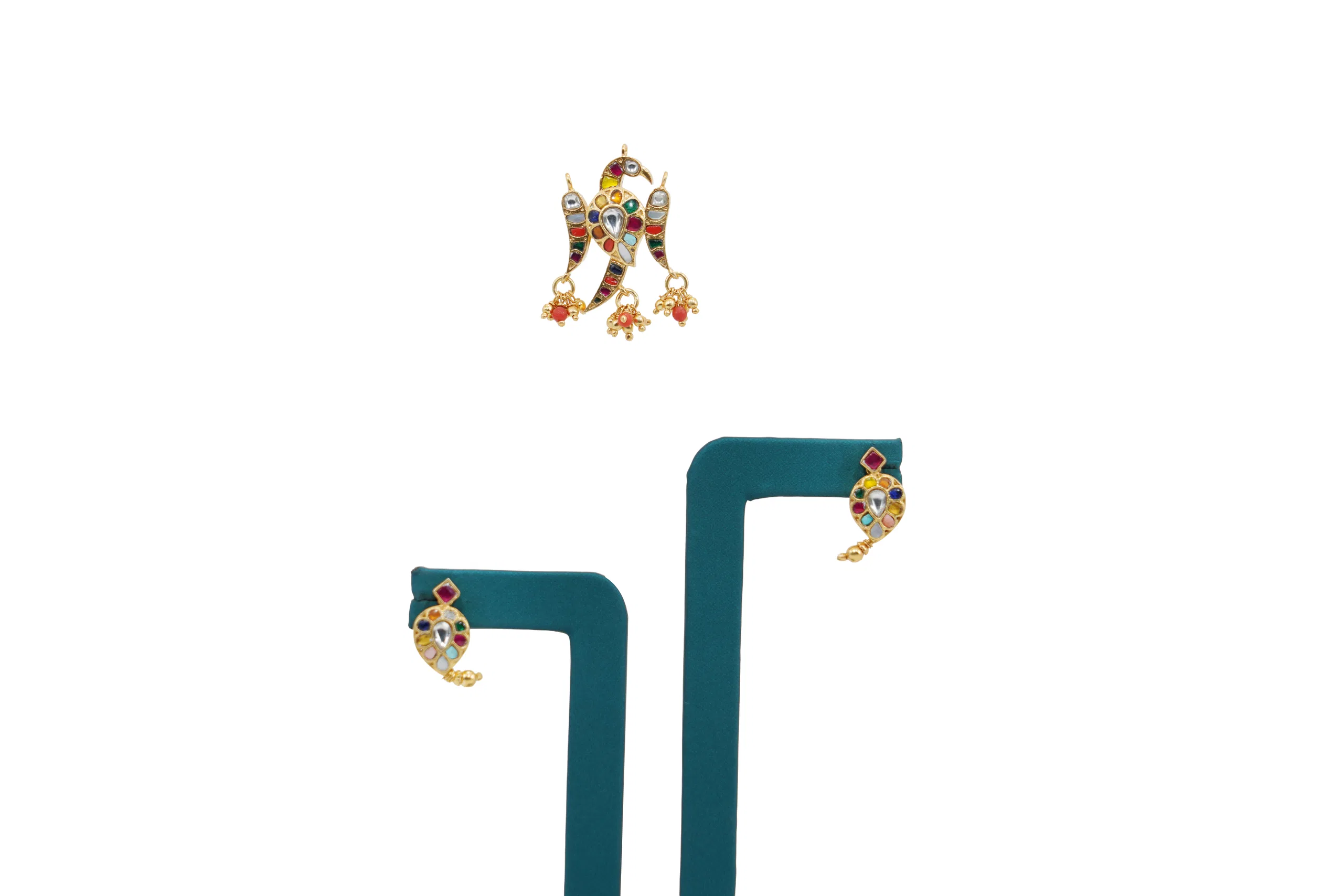 Multicolour Garuda pendant set