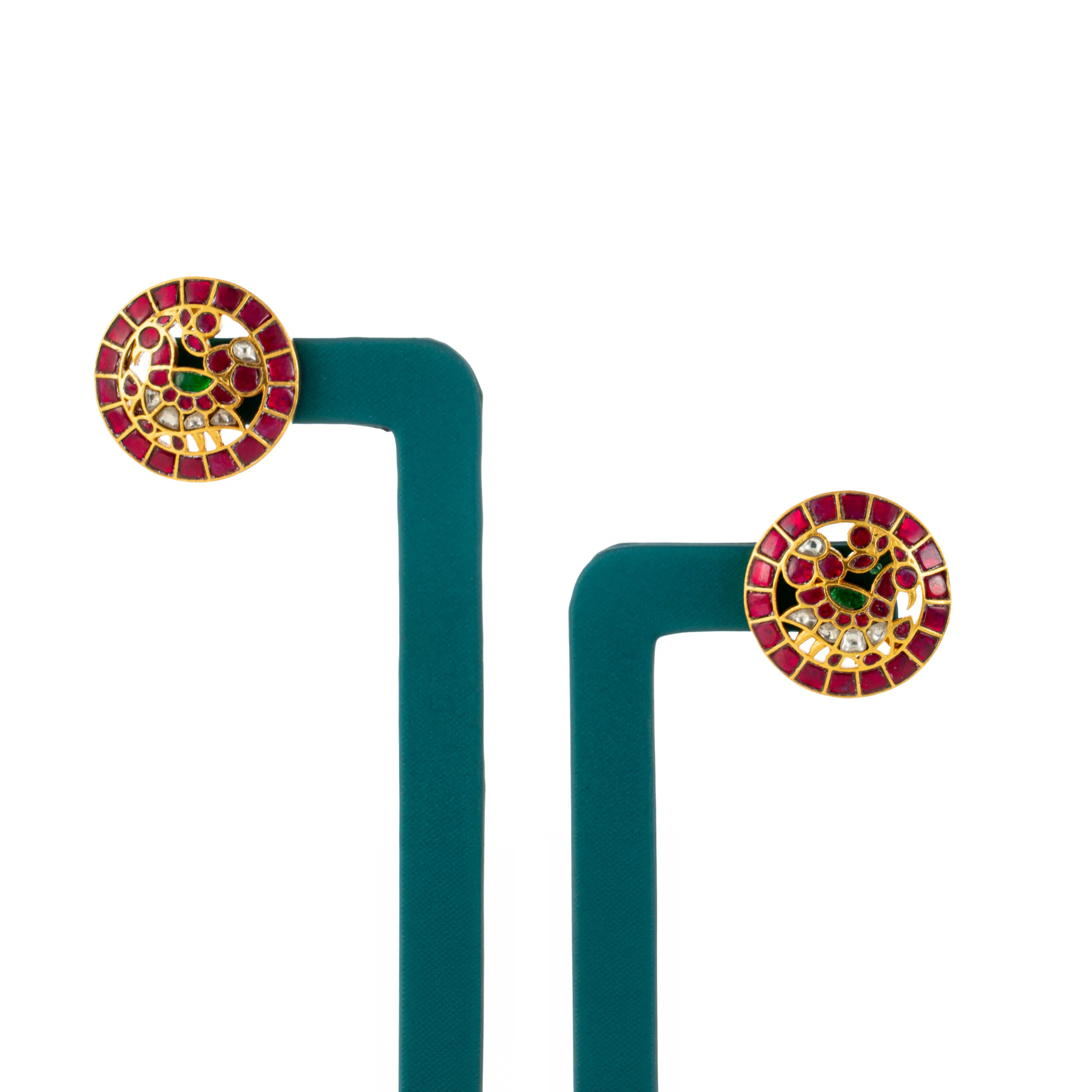 Peacock Kundan Studs