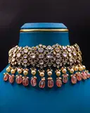 Pink polki Choker set – image 2