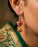 Red Kundan ball Hangings – image 3