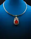 Red stone CZ pendant – image 1
