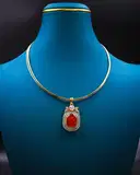Red stone CZ pendant – image 2