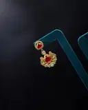 Red stone polki earrings – image 2