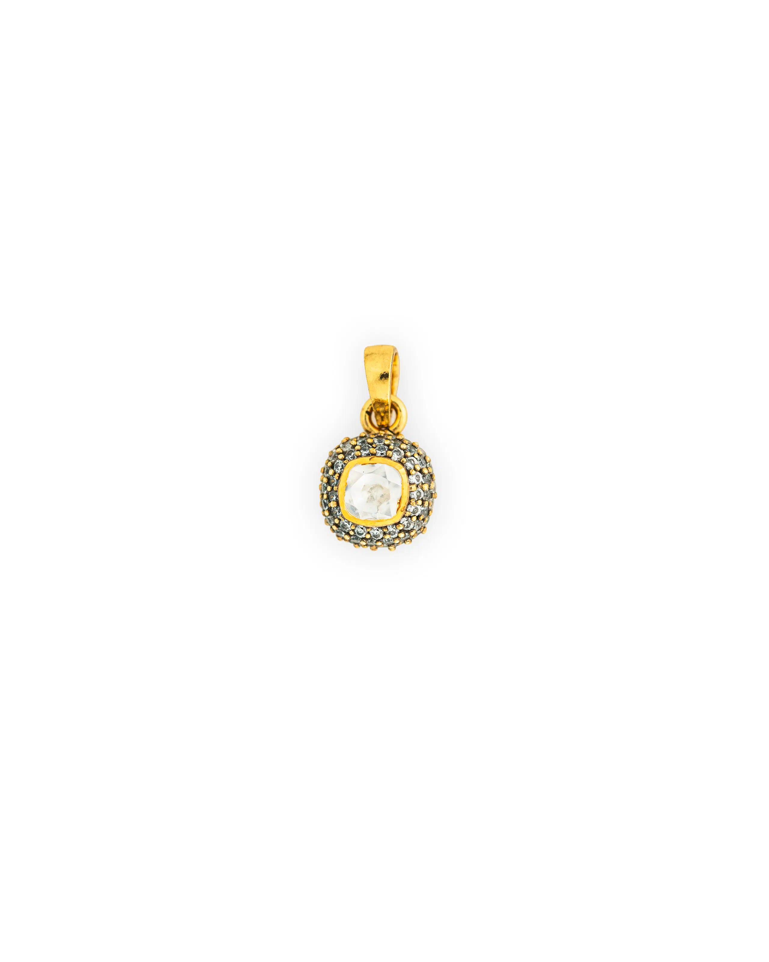 Square cz Polki pendant