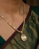 Square cz Polki pendant – image 3