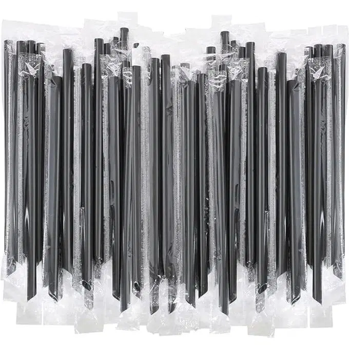 Black Straw - 7.7x200mm - Individually wrapped