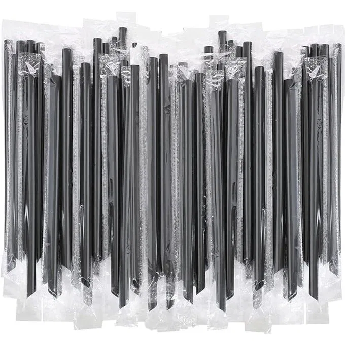 Black Straw - 7.7x200mm - Individually wrapped