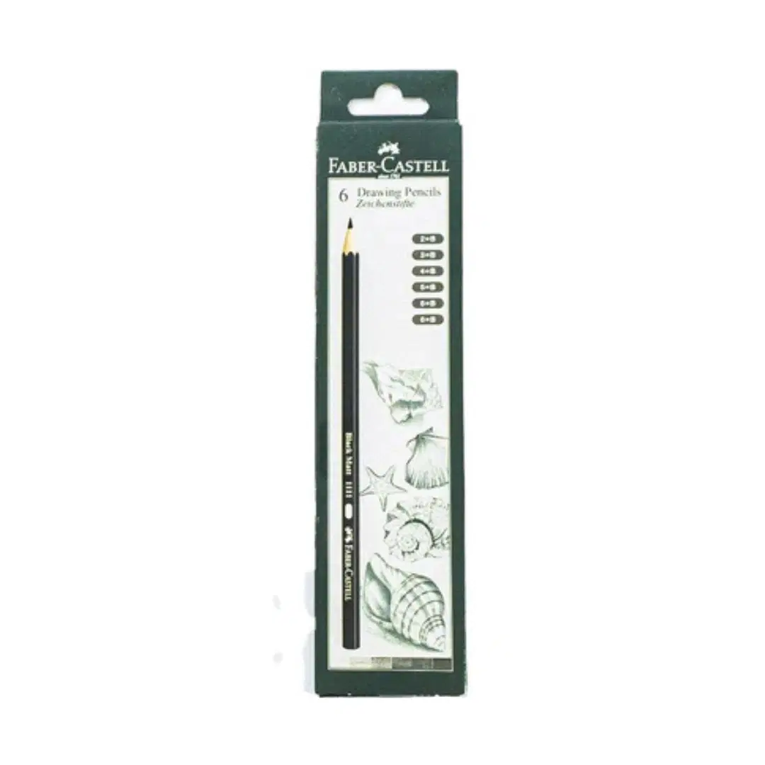 Faber Castell - 6 Drawing Pencils ( 2B , 3B , 4B , 5B , 6B , 8B )