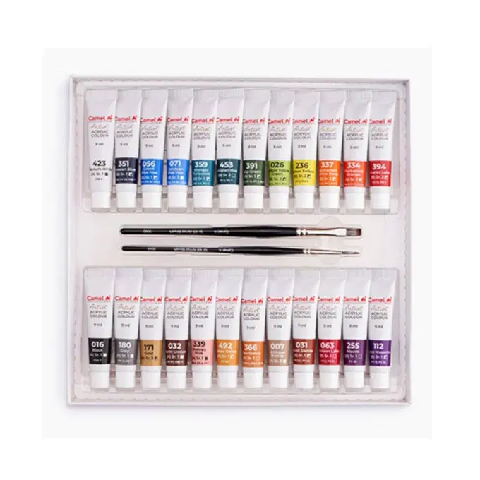 Camel Acrylic colours tubes (24 shades) / 9ml tubes 