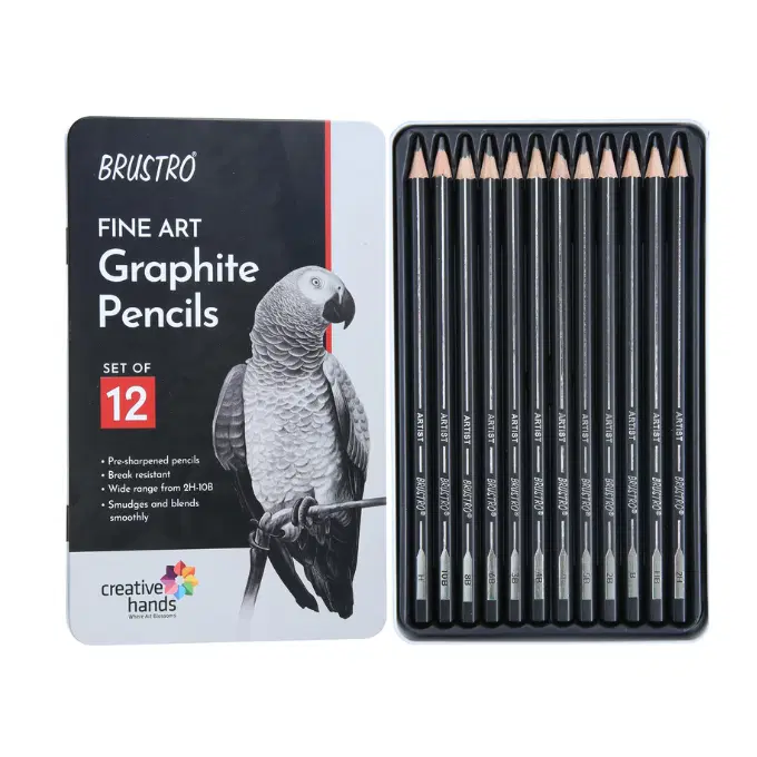 Brustro Fine art Graphite pencils 2H-10B (set of 12) / drawing pencils
