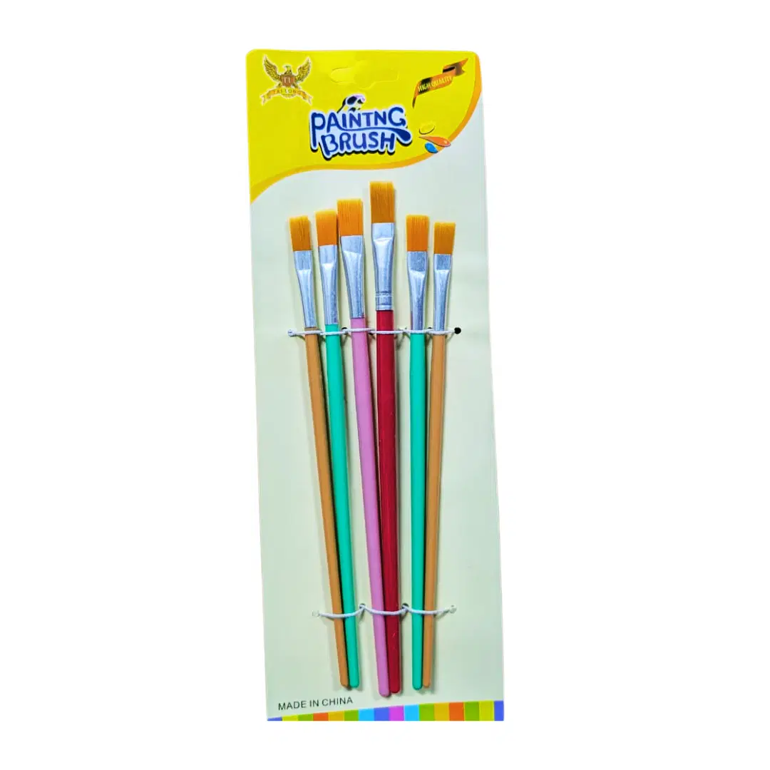 Flat paint brush set of - 6 brushes