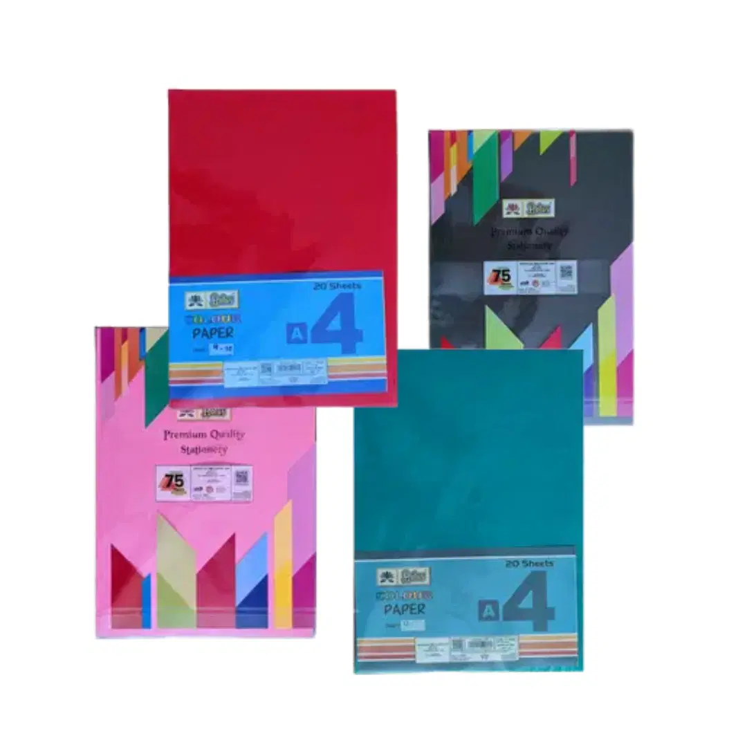 Lotus A4 Single Color Plain Sheets (20 sheets Pack) / craft papers for projects / same color sheets