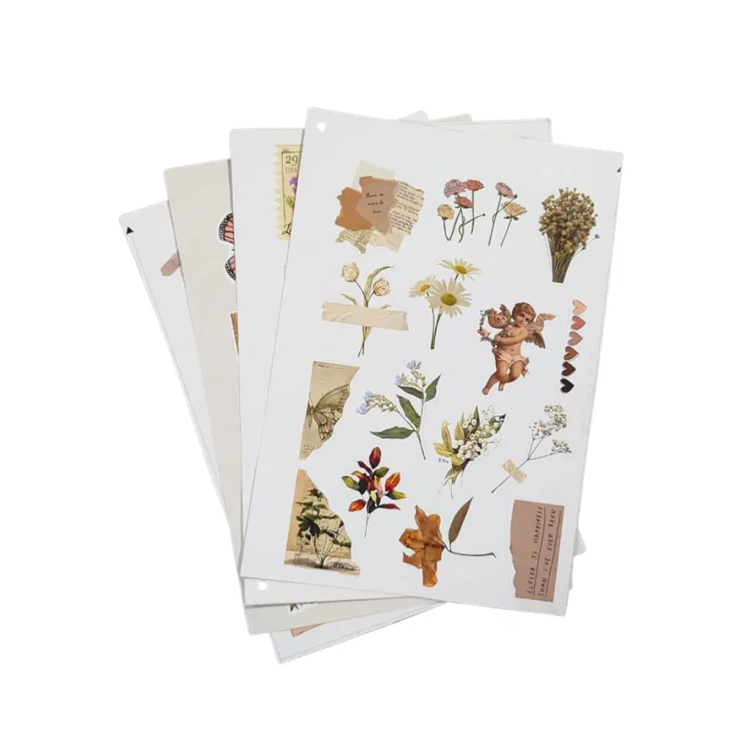 Mixed Vintage Stickers / Retro stickers for scrap book ( 50 pcs )