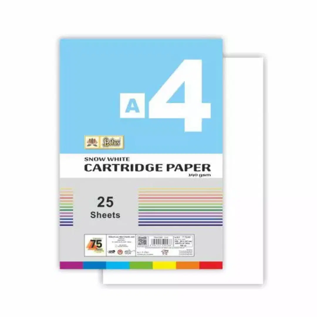 Lotus A4 Sheet Plain Drawing Paper - 140gsm ( 25 sheets ) 