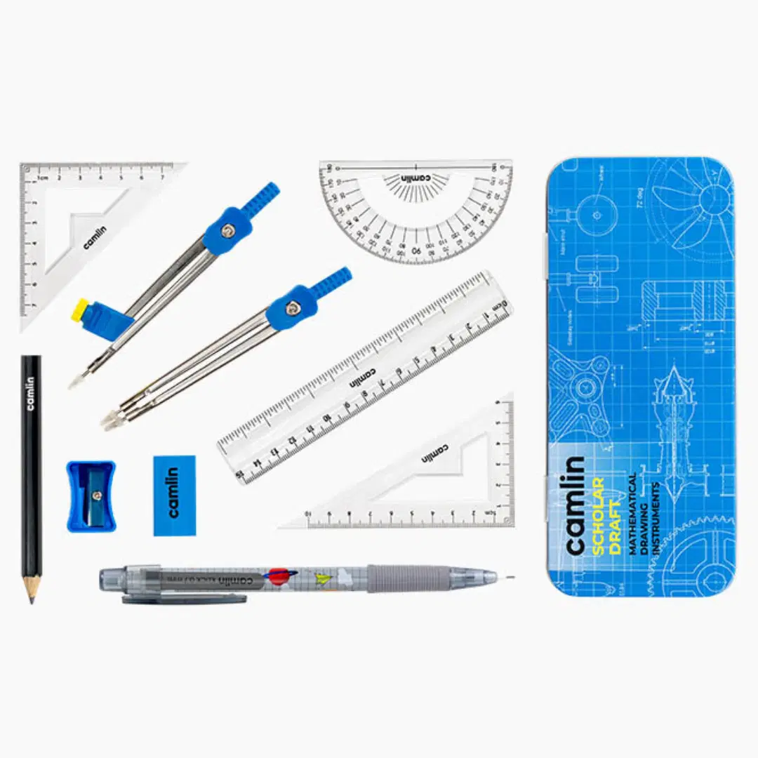Camlin Scholar Draft Geometry box / mathematical drawing instruments - 1 Mechanical pencil free 