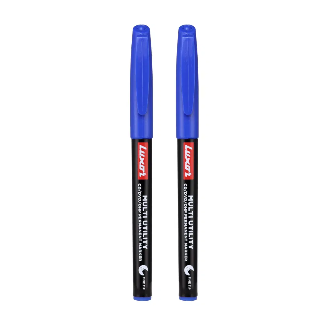 Luxor CD / Multi-utility Markers (Blue) / Blue marker / CD marker / Thin marker - 2 piece