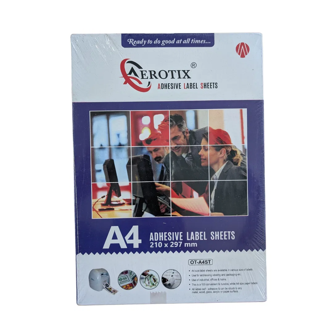 Aerotics A4 Adhesive Label Sheets (A4 size Label) - 100 sheets