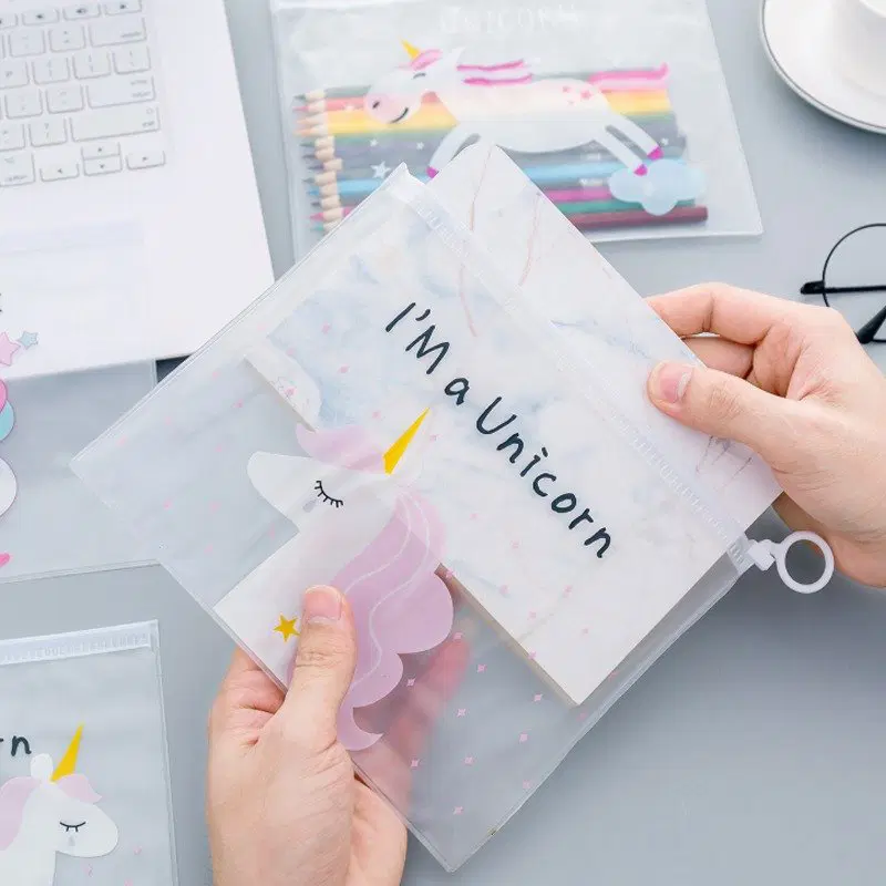Unicorn Transparent Pouch / Multipurpose pouch / Pencil Pouch (9.5" x 7.4")