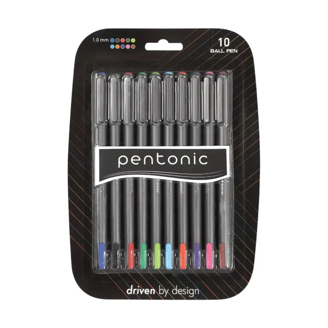 Pentonic set of 10 color ball pens / colourful pens / multicolour pens / colorful pens 