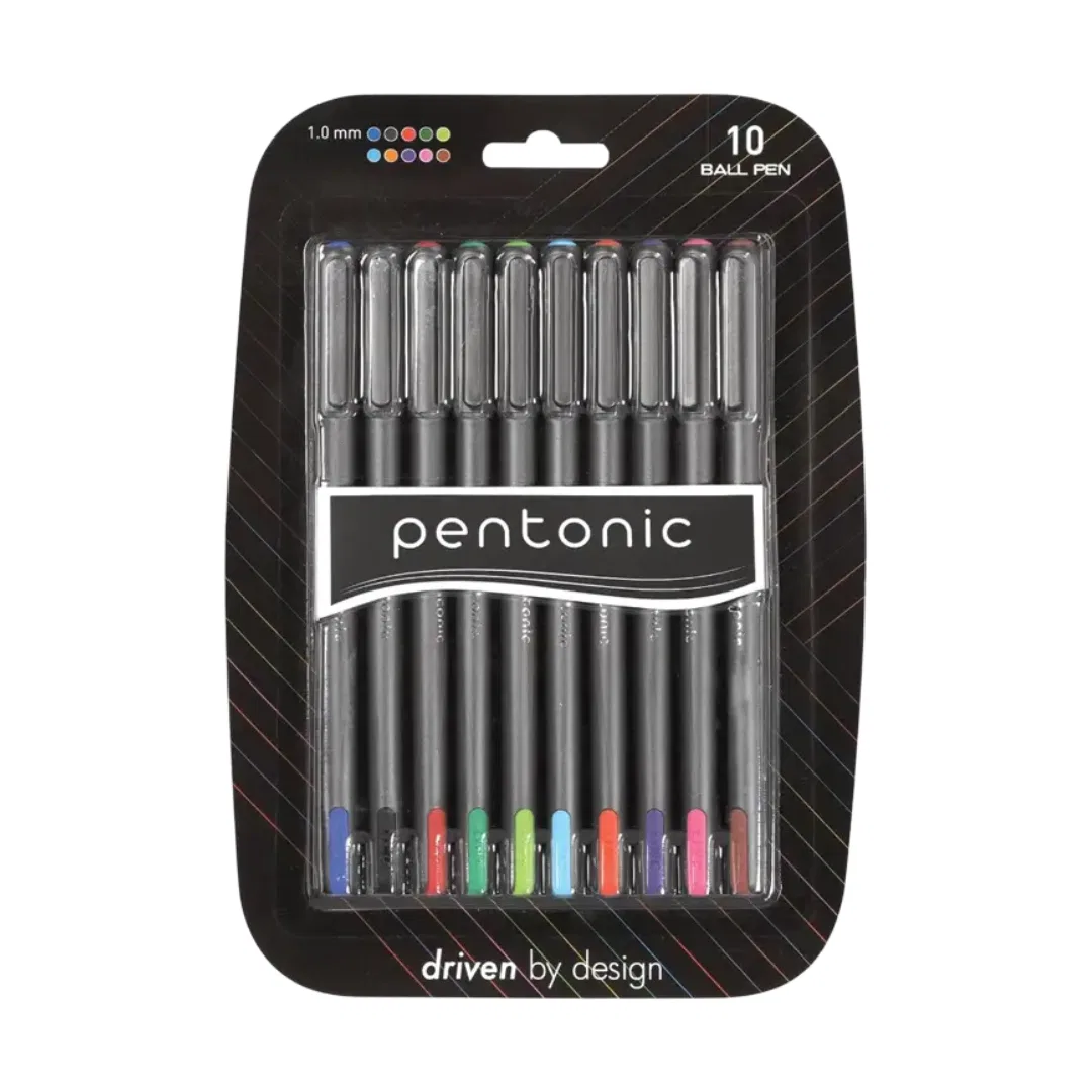 Pentonic set of 10 color ball pens / colourful pens / multicolour pens / colorful pens 